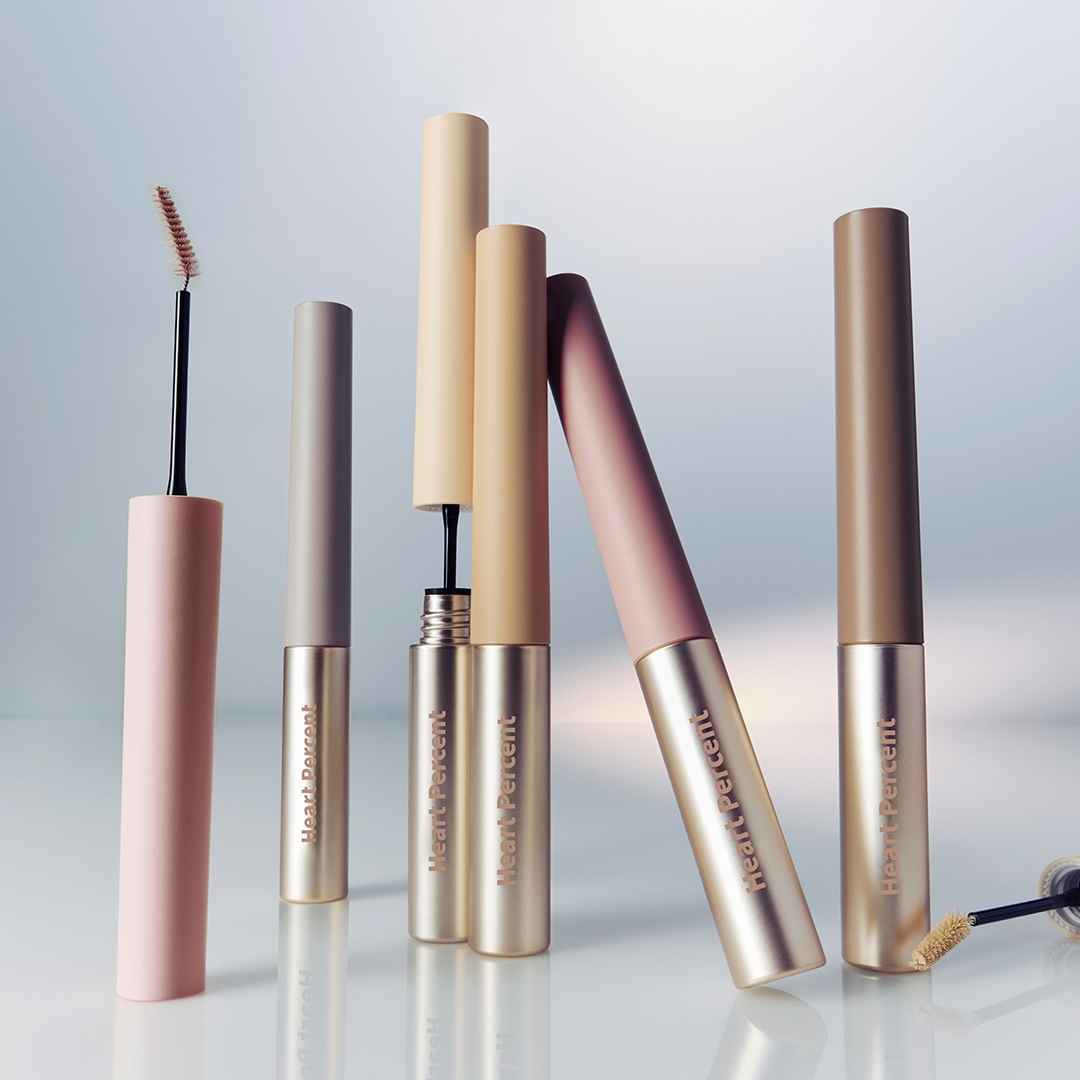 Heartpercent Dote on Mood Fake-Up Browcara 6-shade lineup with open tube and skinny brush