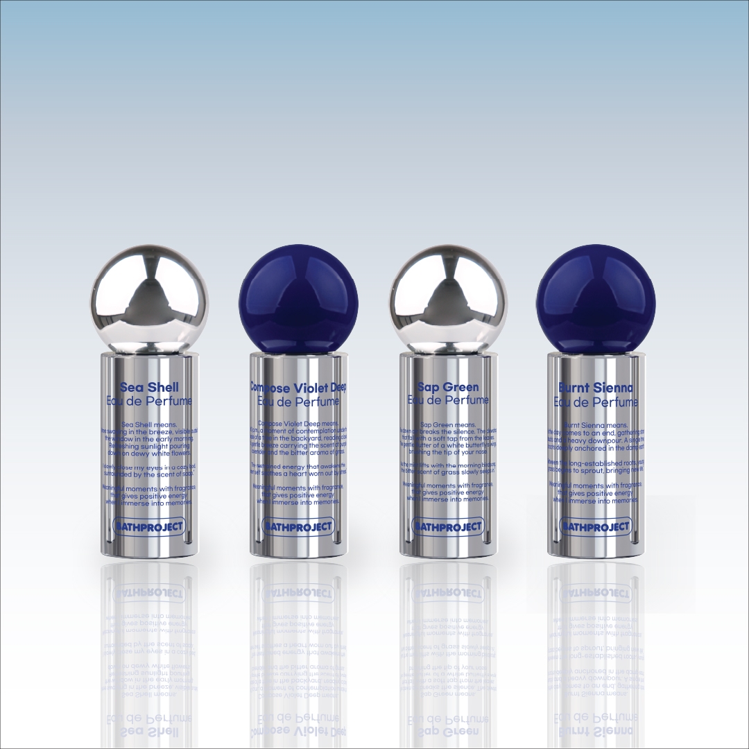 Bath Project Eau de Perfume 18ml four scent lineup Sea Shell, Compose Violet Deep, Sap Green, Burnt Sienna