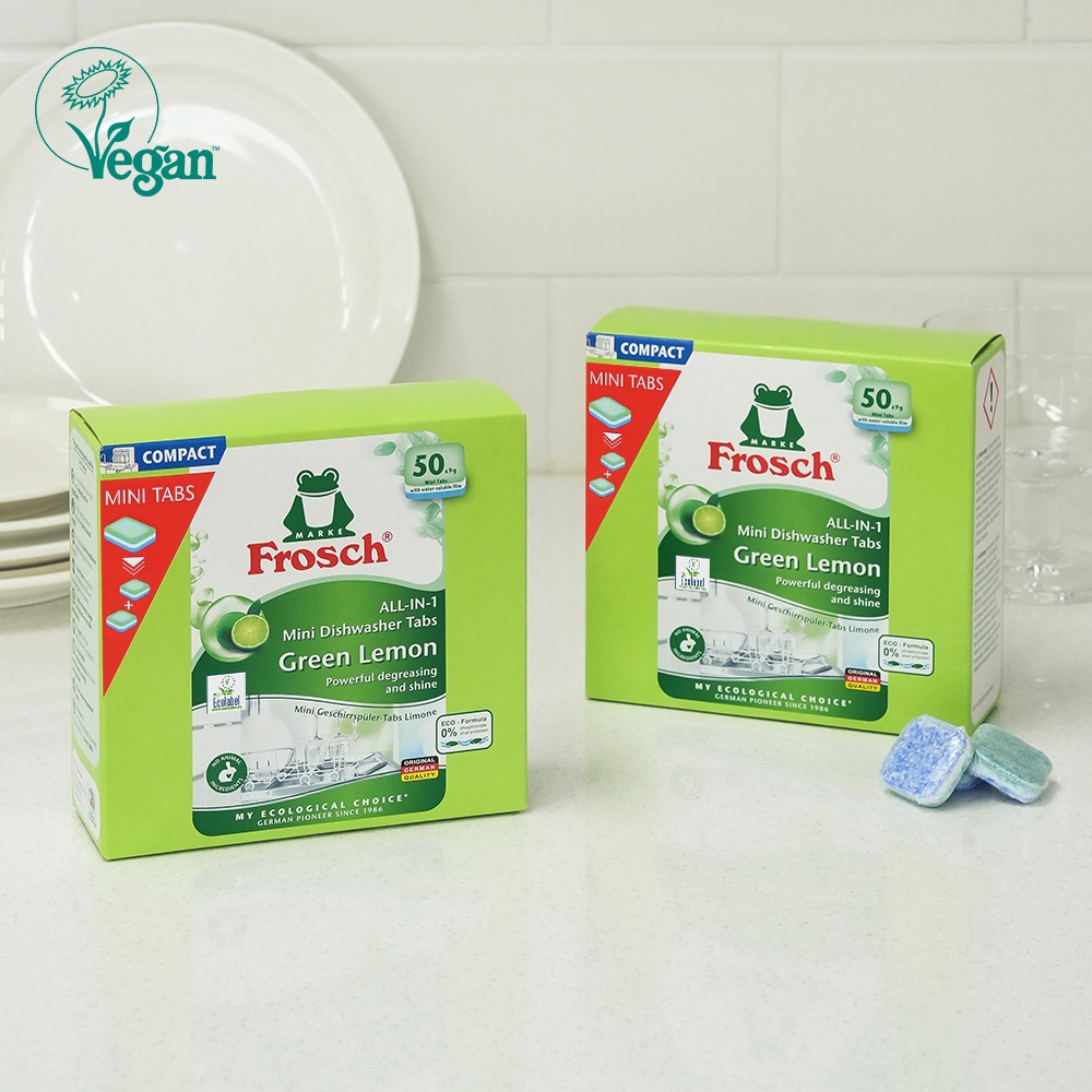 K-Lifestyle FROSCH German Vegan Dishwasher Detergent Mini 50-Pack 2 Packs