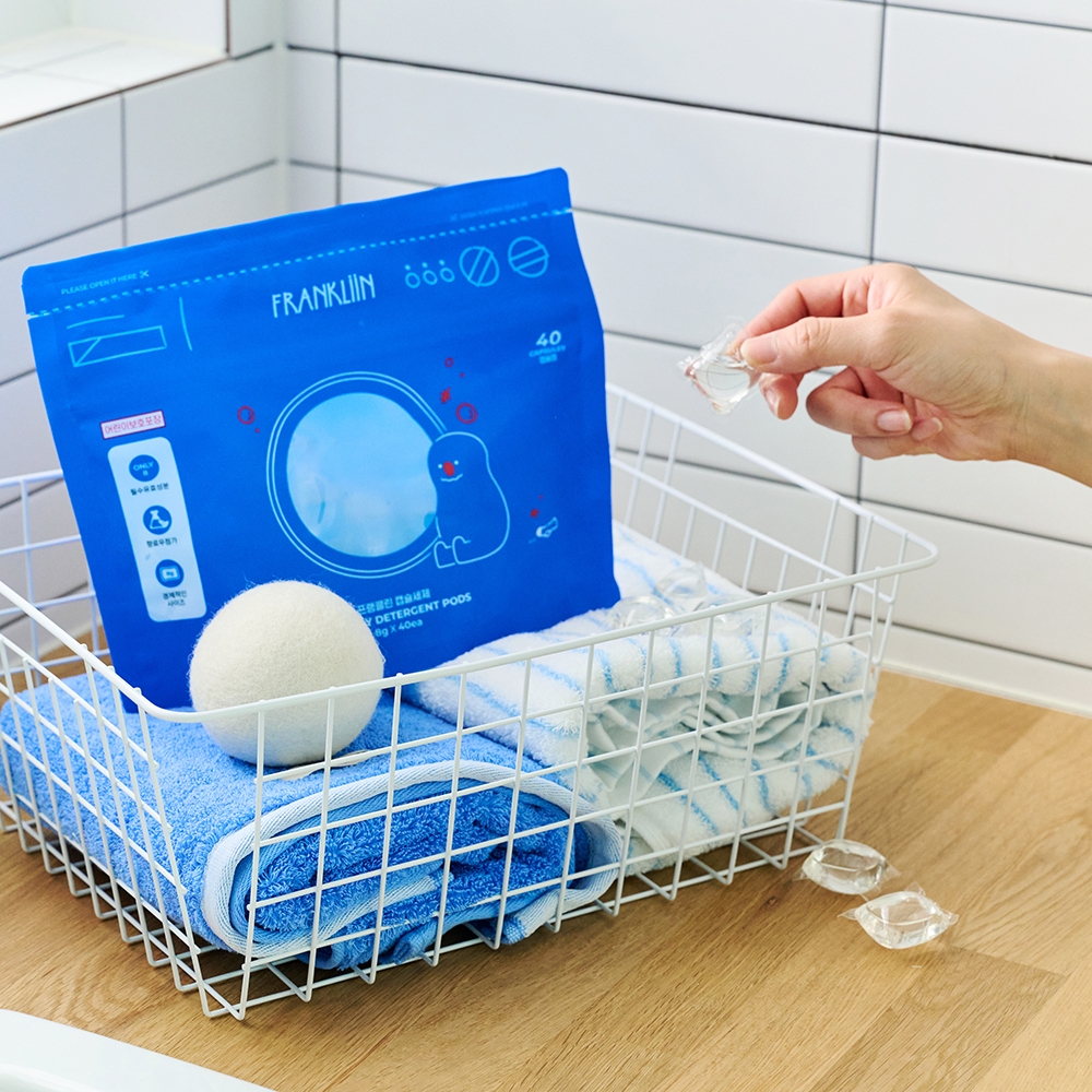 K-Lifestyle FRANKLiiN Capsule Detergent 8g 40 Packs Unscented Baby Detergent Neutral Detergent