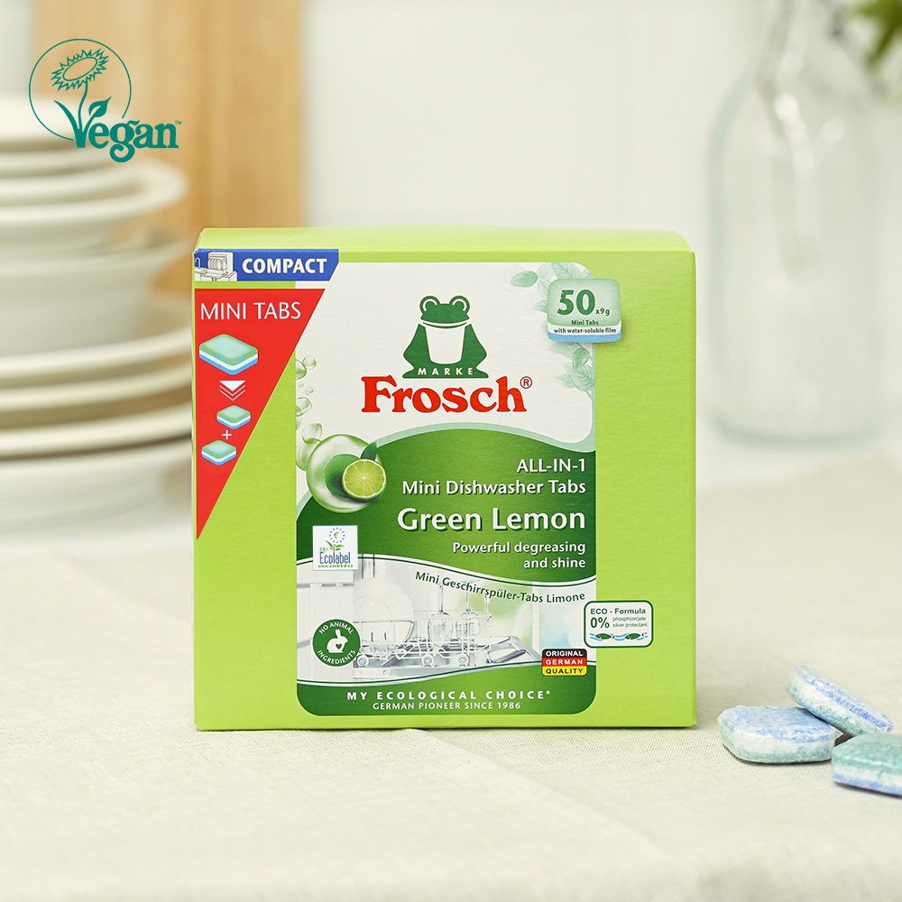 K-Lifestyle FROSCH German Vegan Dishwasher Detergent Mini 50-Pack
