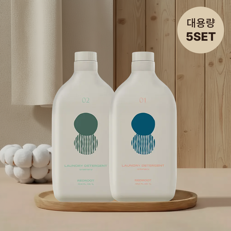 K-Lifestyle REDROOT 5-Set REDROOT Vegan Laundry Detergent for the Whole Family 1L