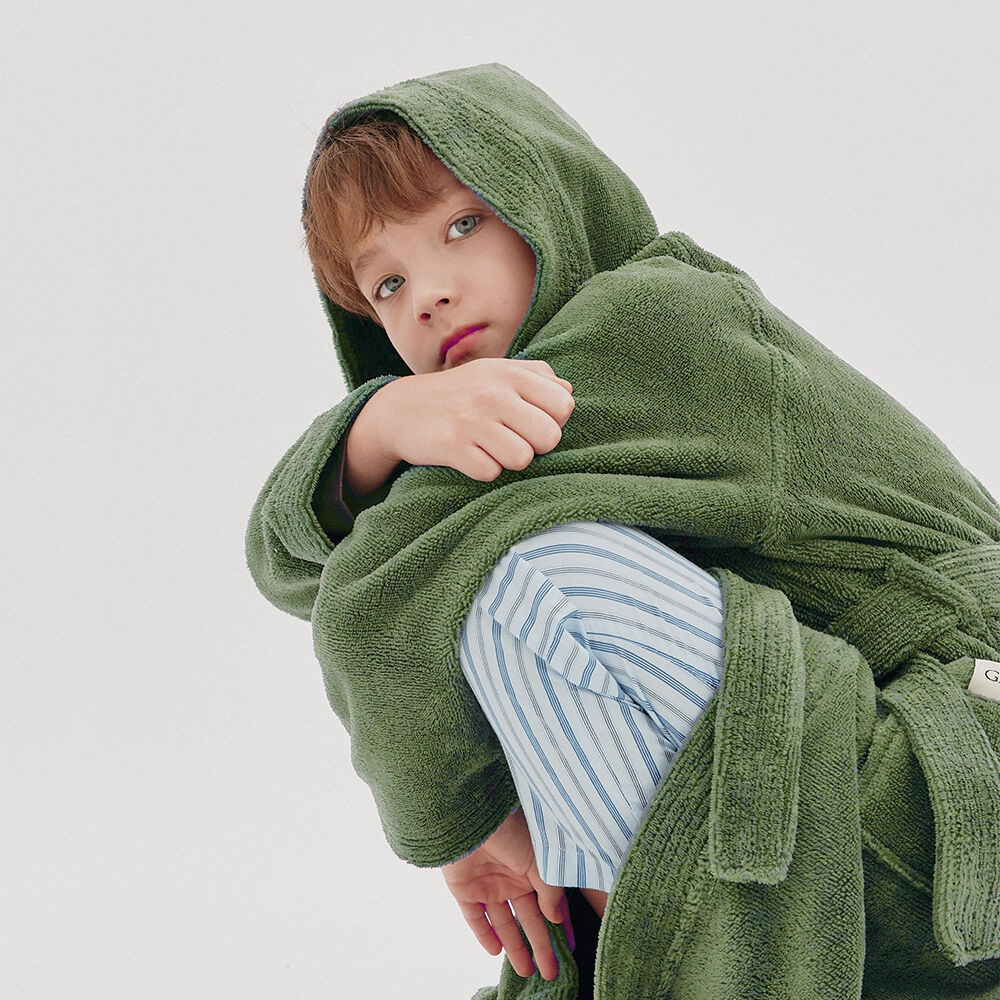 K-Lifestyle THE GRANN Kids Hooded Robe - Sage