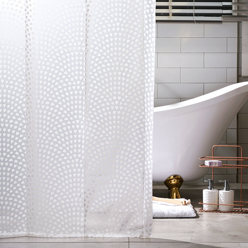 K-Lifestyle Surfinia Premium EVA Shower Curtain Geo White