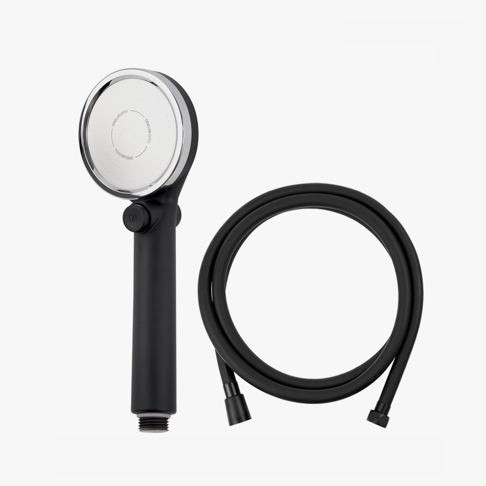 K-Lifestyle DAELIM BATH High-Pressure On/Off Wide Shower Head (Random) + Black Shower Hose 2M