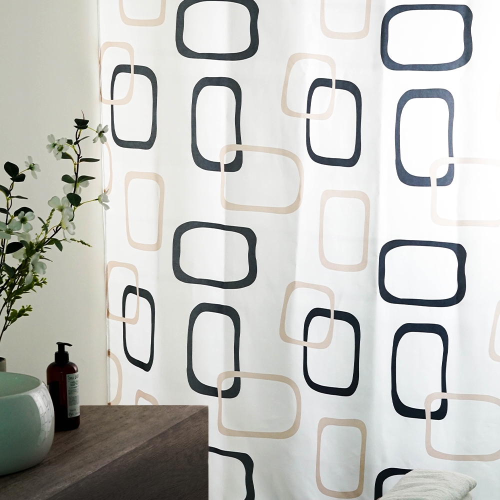 K-Lifestyle gedy Piper Polyester Fabric Shower Curtain 180x200cm