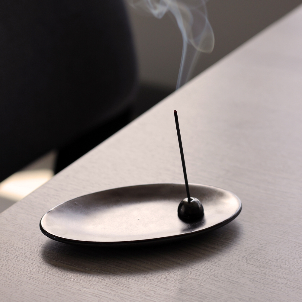 K-Lifestyle AROMACO Scent Home Metal Ceramic Incense Holder Tray Set