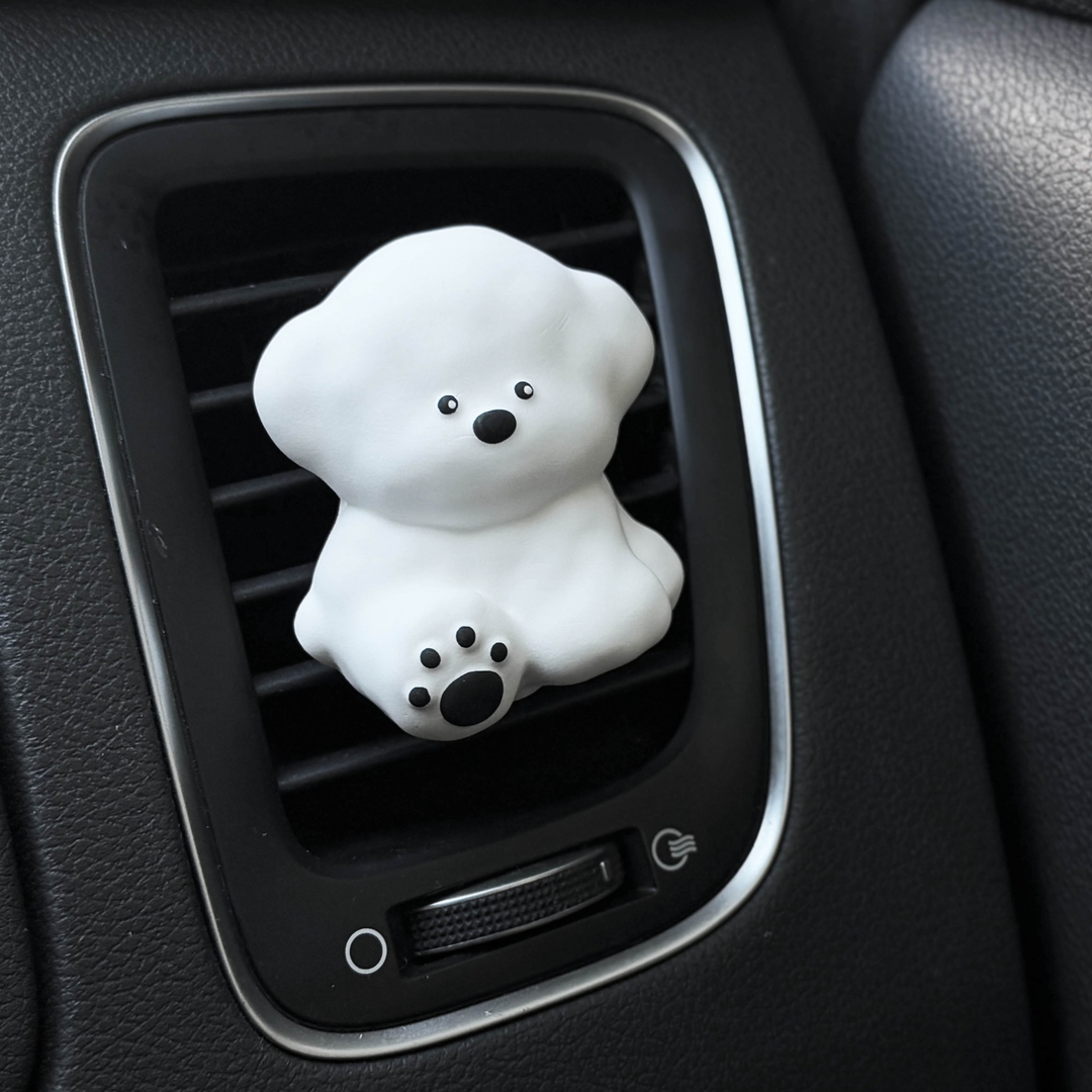 K-Lifestyle coming candle Kicking Bichon Puppy Car Plaster Air Freshener