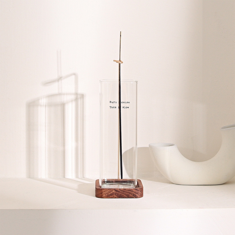 K-Lifestyle LUDAHOUSE Square Glass Incense Stick Holder 2 Colors