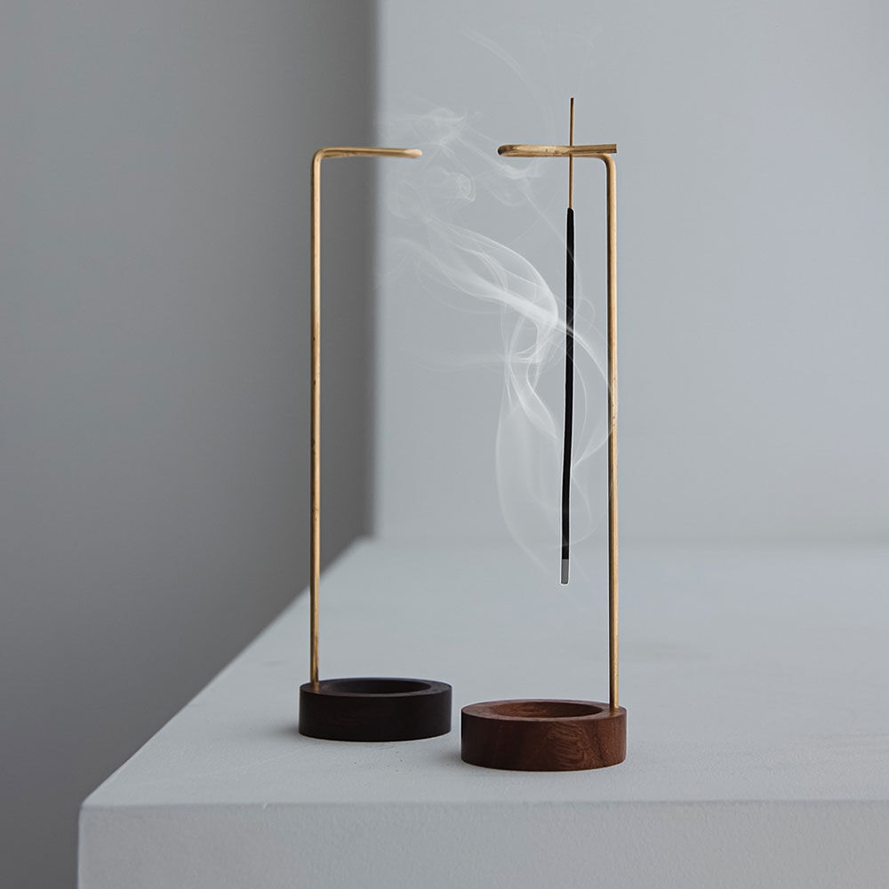 K-Lifestyle petplant Inner Peace Brass Incense Stick Wooden Base Holder – image 1 of 2