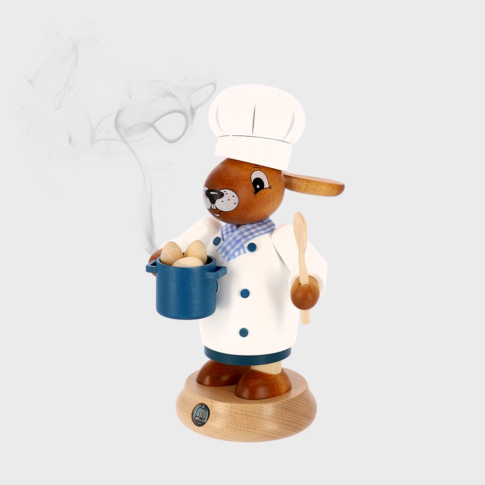 K-Lifestyle KLEINKUNST AUS DEM ERZGEBIRGE MULLER GMBH Chef Bunny Incense Cone Holder – image 2 of 2