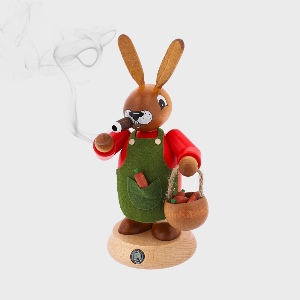 K-Lifestyle KLEINKUNST AUS DEM ERZGEBIRGE MULLER GMBH Carrot Bunny Incense Cone Holder – image 2 of 2