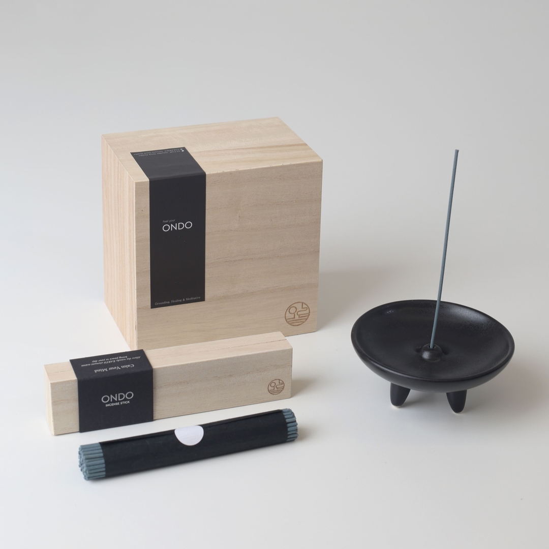 K-Lifestyle ONDO CALDERA Incense Stick Holder and Aroma Incense Stick Set
