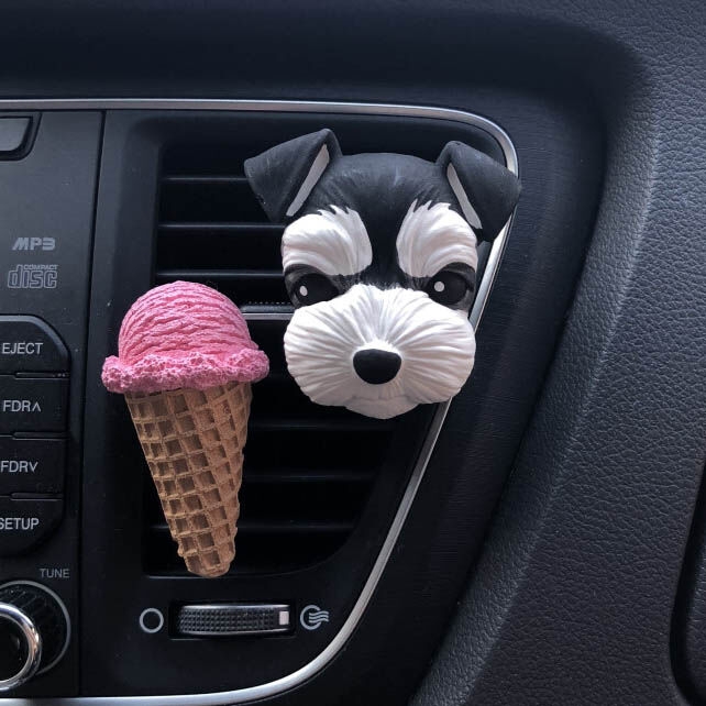 K-Lifestyle coming candle Schnauzer Puppy Car Plaster Air Freshener