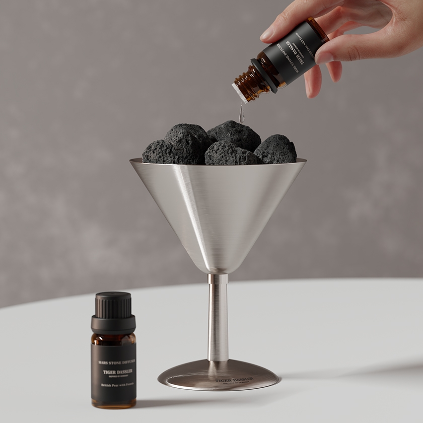K-Lifestyle TIGER DASSLER Stainless Steel Cocktail Stone Diffuser Premium MARS Object Diffuser
