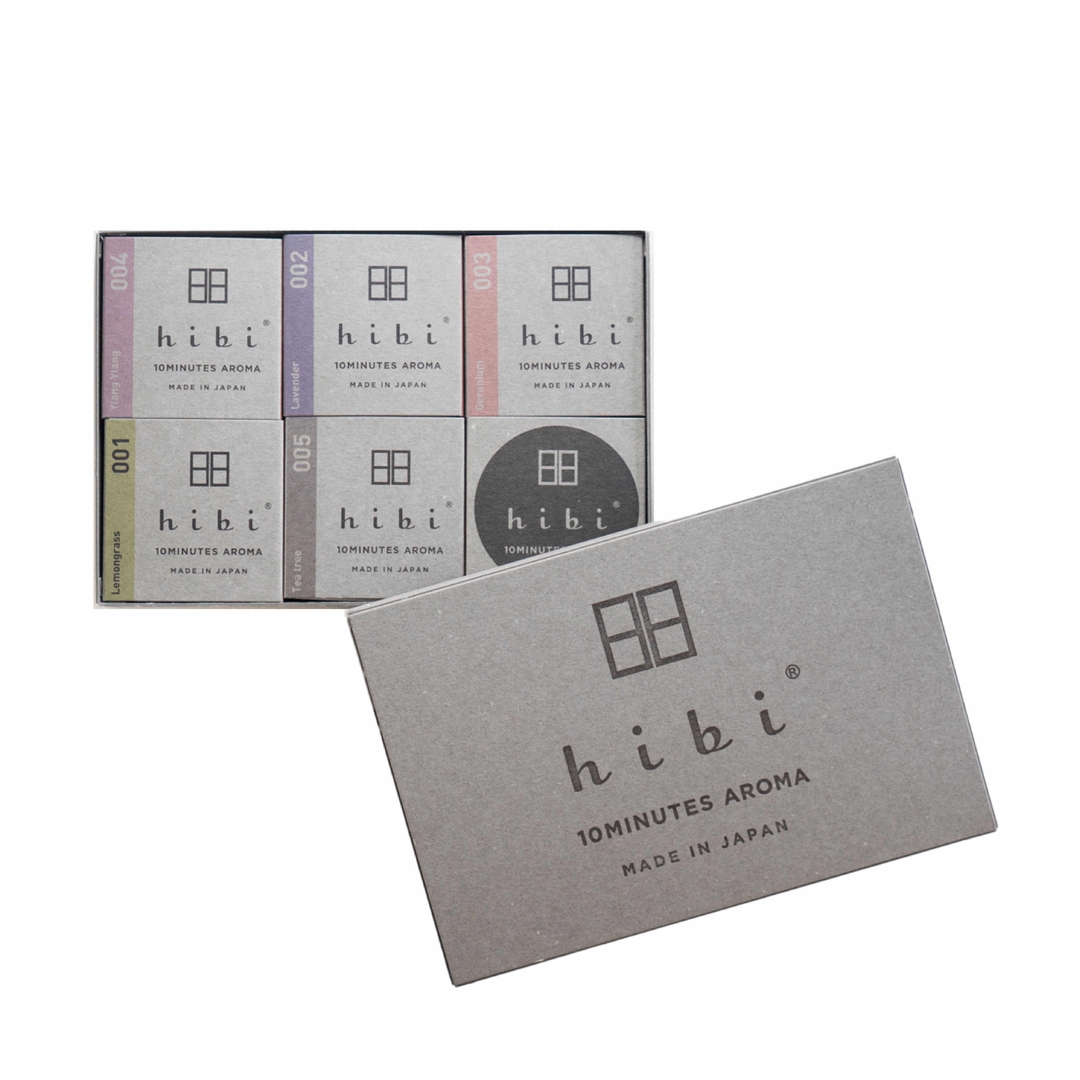 K-Lifestyle HIBI Aroma Incense Original Scent 10 Minutes Aroma Gift Box 5 Fragrances