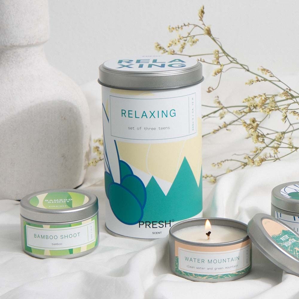 K-Lifestyle PRESH Canned Scented Candle SMALL 3-Piece Set 60g x 3 Pieces GIFT