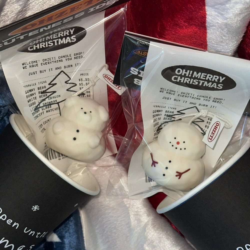 K-Lifestyle OHZETI CANDLE Mini Snowman Candle Set