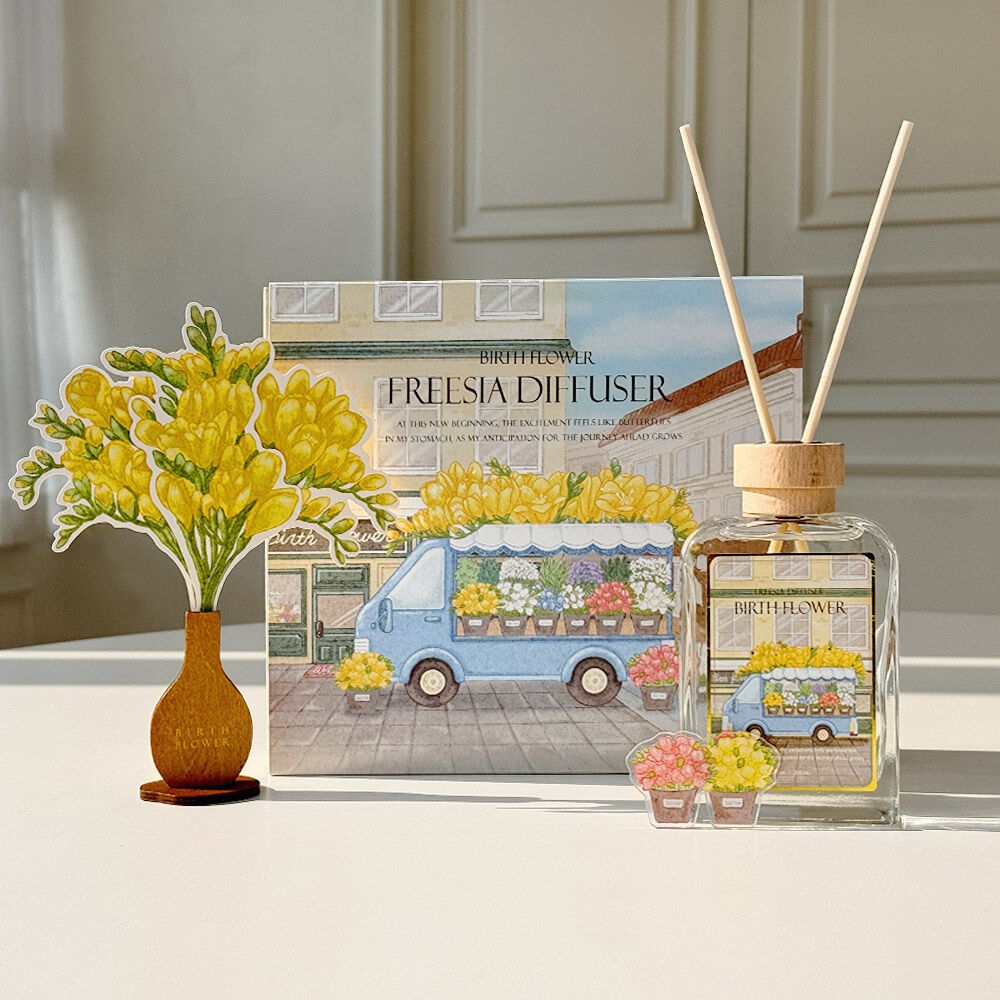 K-Lifestyle ASPASIA Written by Monthly Birthday Flower February Flower Freesia Birthday Flower Diffuser 200ml (200ml)