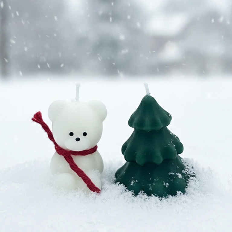 K-Lifestyle coming candle Mini Bear + Tree Set Candle