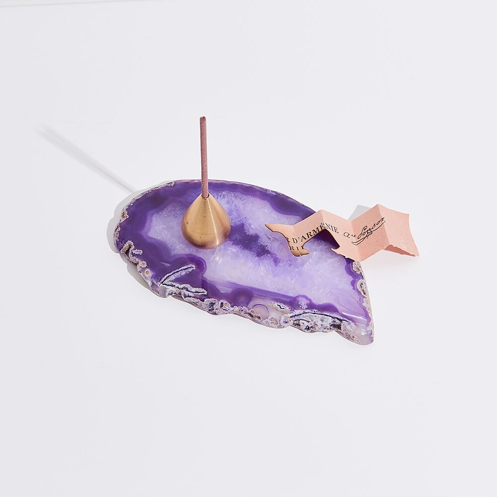 K-Lifestyle Relyus Crystal Incense Holder Plate - Purple