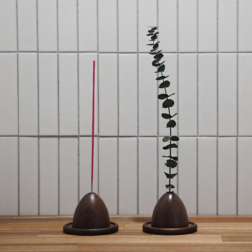 K-Lifestyle petplant Walnut Teardrop Incense Holder Aromatherapy Interior Decor