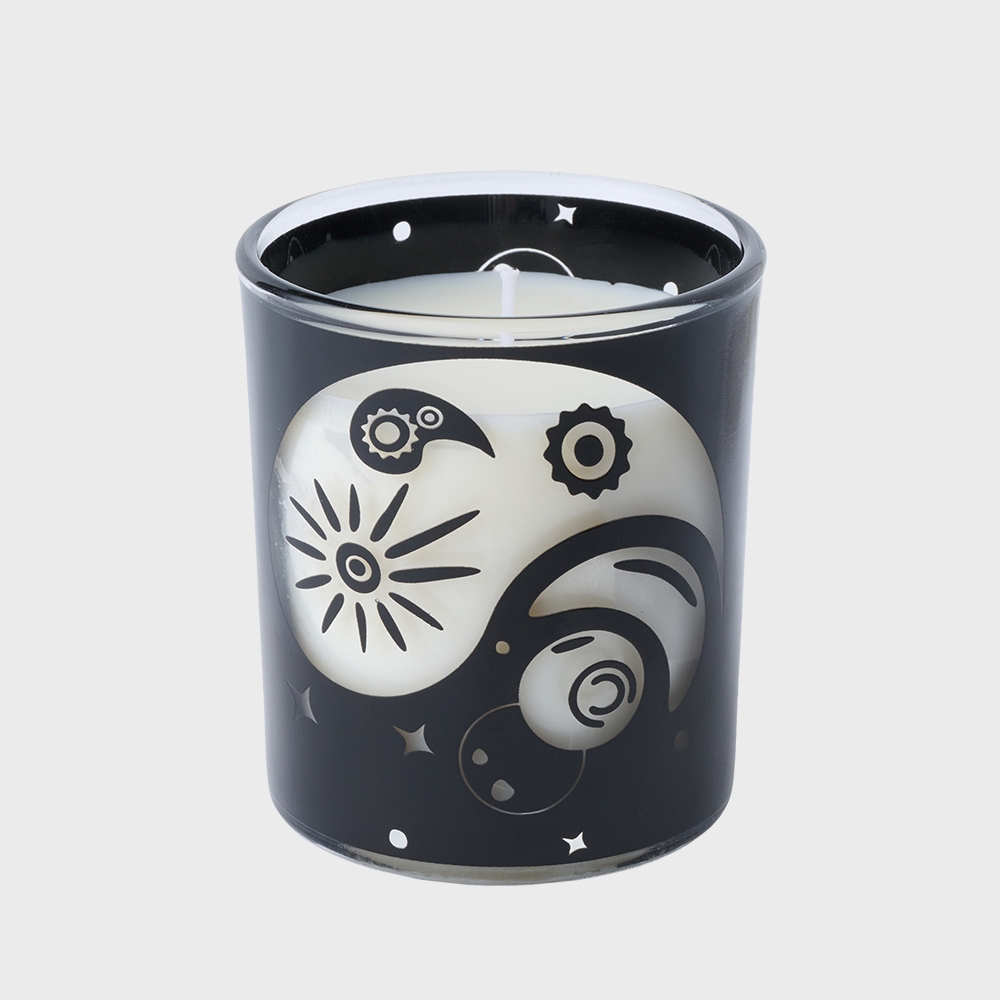 K-Lifestyle THEVINYLHOUSE SPACE YIN YANG MUG CANDLE BLACK