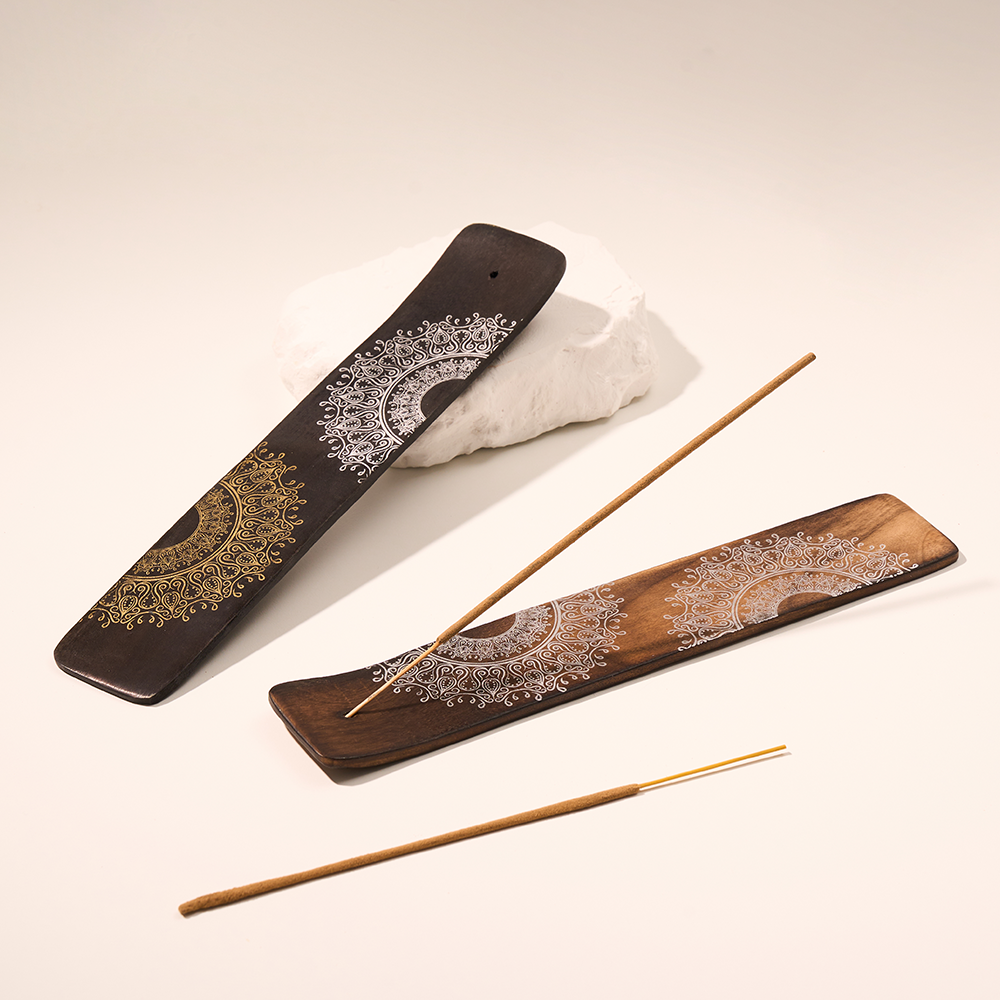 K-Lifestyle heavensense Paisley Wood Plain Incense Stick Holder
