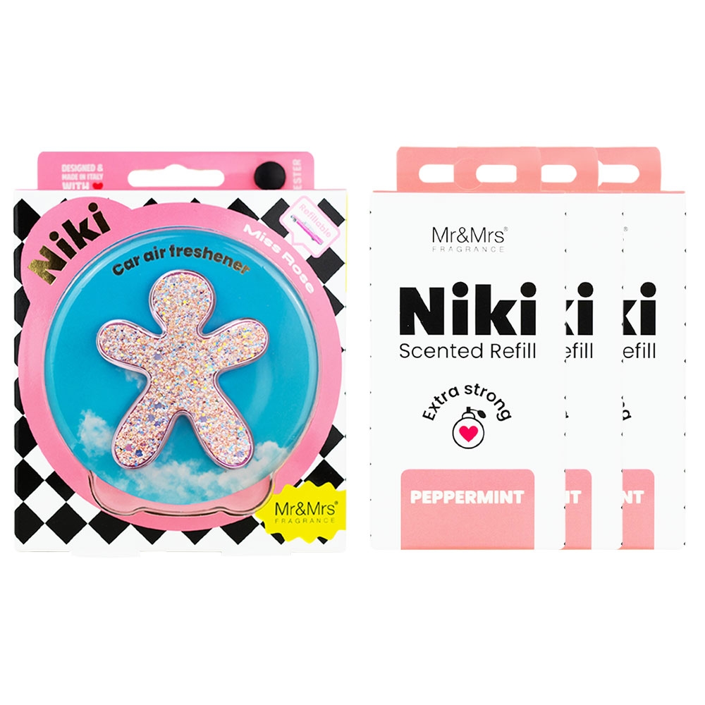 K-Lifestyle Mr&Mrs Nikki Fashion Car Air Freshener Main Product + 3 Peppermint Refill Set – image 2 of 2
