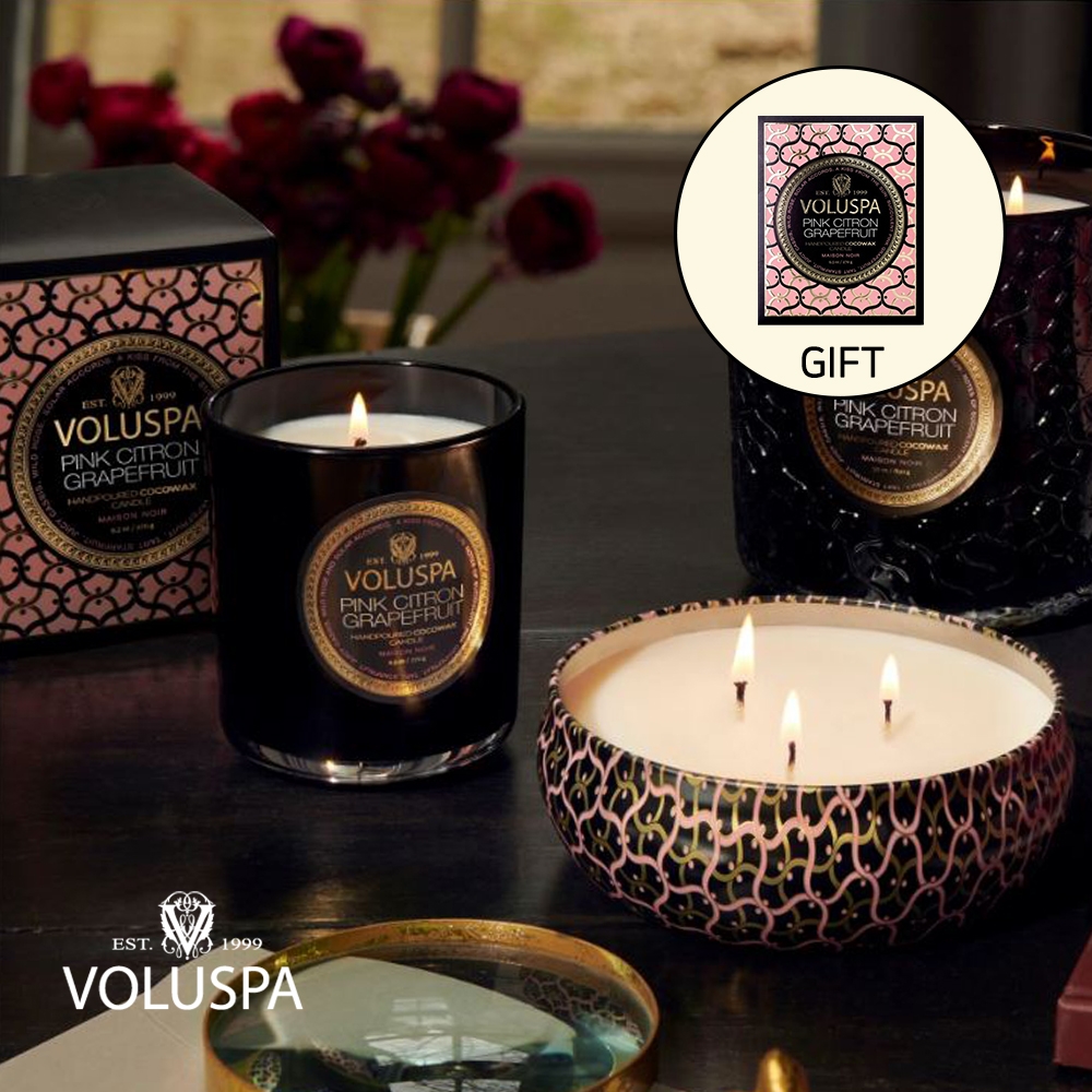 K-Lifestyle VOLUSPA Maison Glass Candle 9.5oz (270g) (Select 1) (9.5oz)