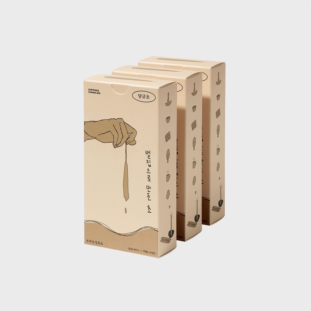 K-Lifestyle prida dipping candles 10mm small beeswax candles (16 pieces) x 3