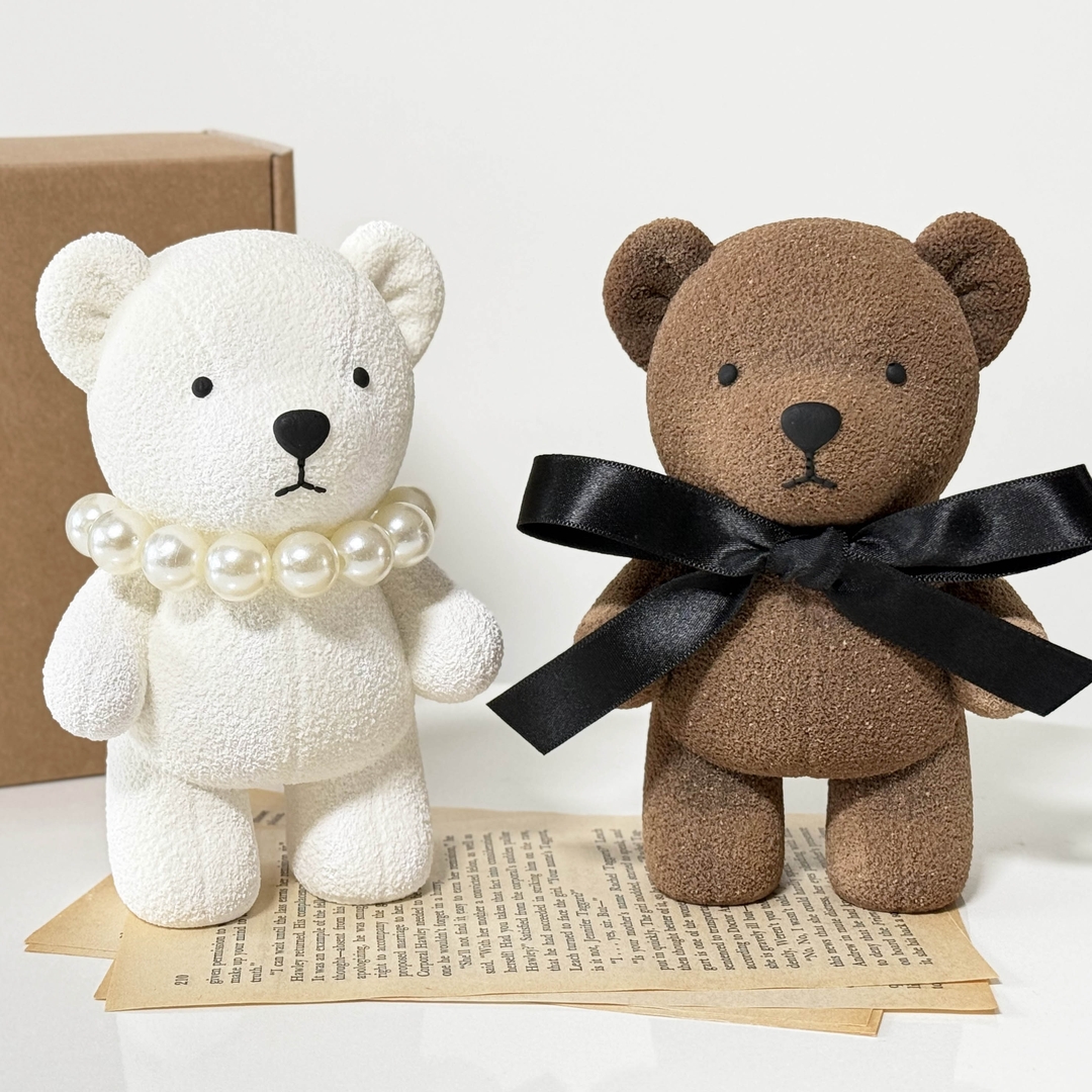 K-Lifestyle coming candle 1 Large Fluffy Teddy Bear Plaster Air Freshener + 2 Sheets of English Paper