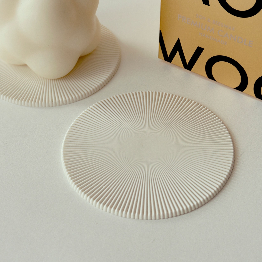 K-Lifestyle WOOSM Handmade Ceramic Candle Holder - Microfiber Finish