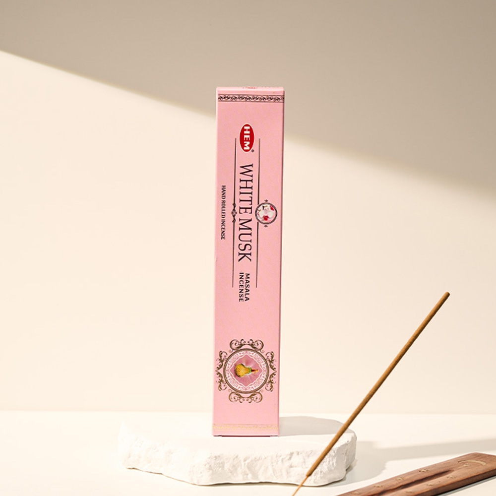 K-Lifestyle heavensense Hem Incense Premium Masala Incense Sticks 15g White Musk Scent (15g)