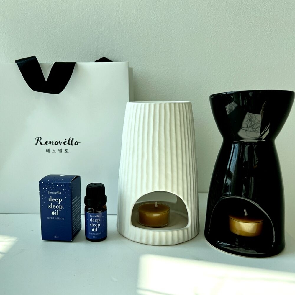 K-Lifestyle Renovello Deep Sleep Oil Burner Natural Tealight Set