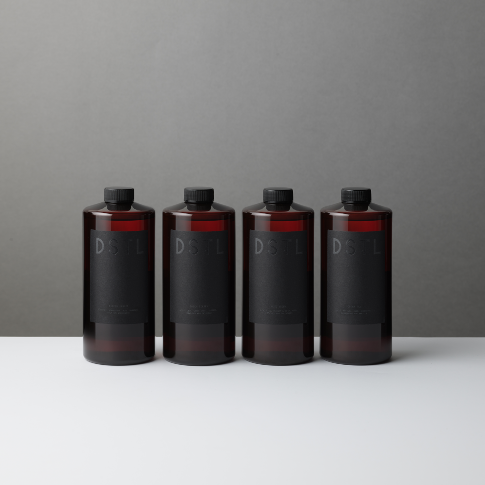 K-Lifestyle DSTL Scented Room Spray Large Size Refill 1000ml 4 Scents: Broken Fruits, Green Leaves, Moss Brown, Cream Tea (1000ml)