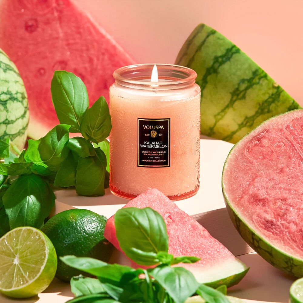 K-Lifestyle VOLUSPA Kalahari Watermelon M Glass Candle 5.5oz (156g) (5.5oz)