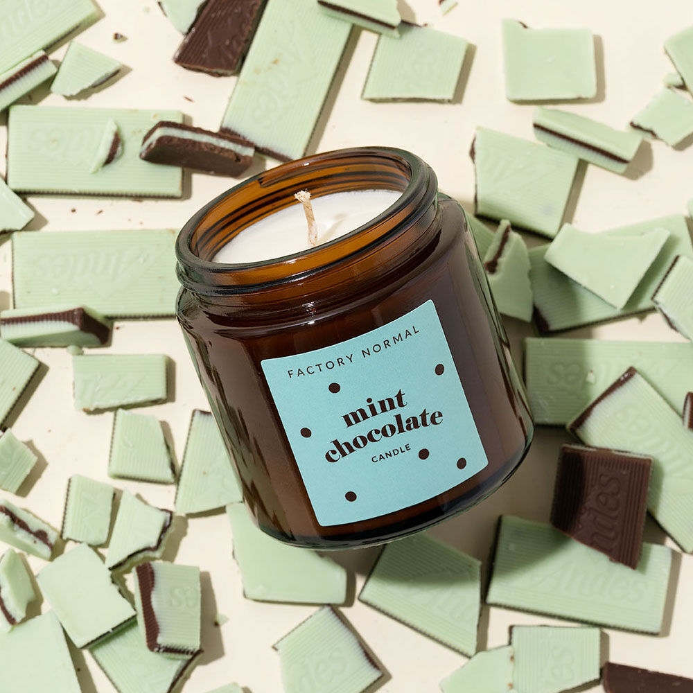 K-Lifestyle factory normal Brown jar soy candles for mint chocolate lovers / Mint chocolate scented candles