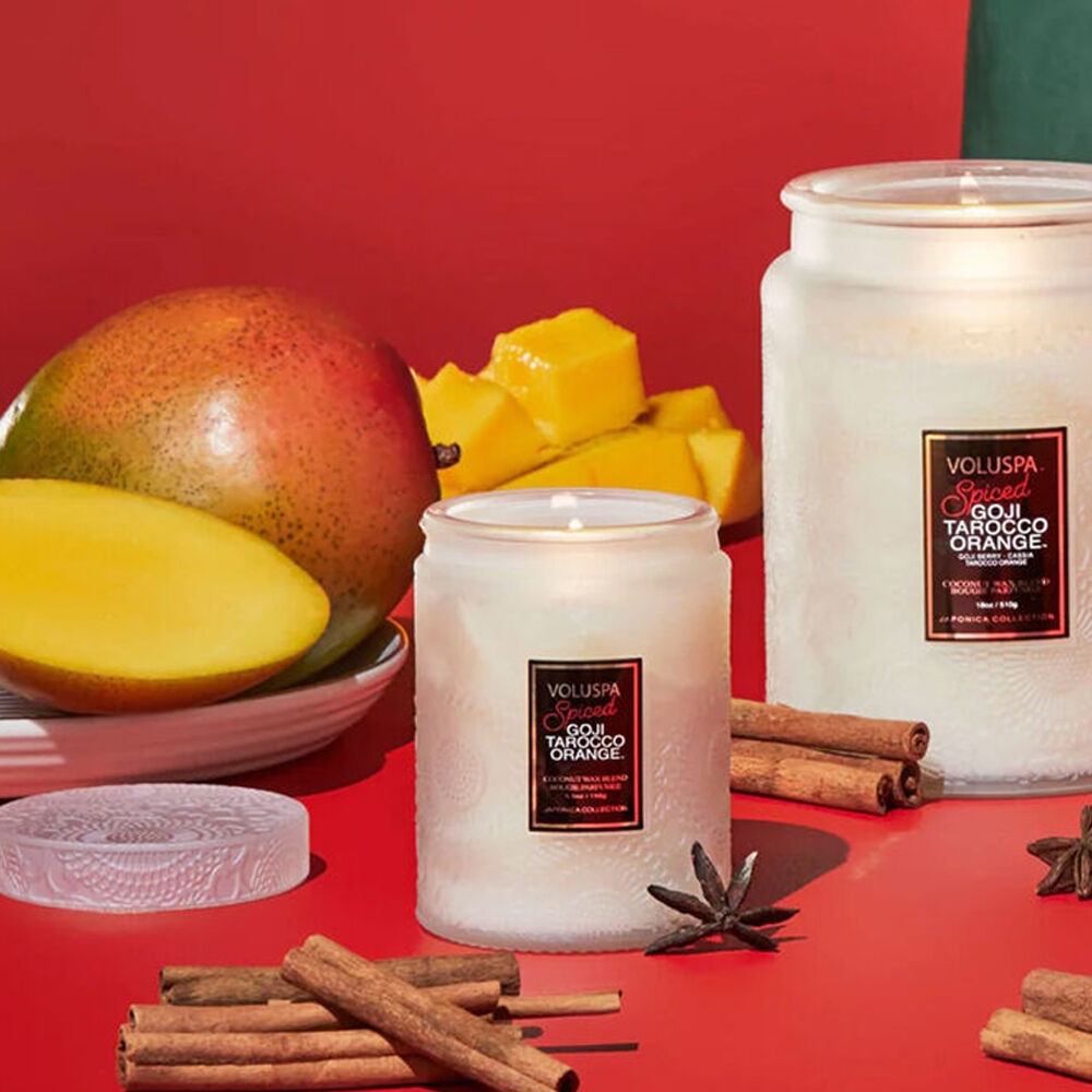 K-Lifestyle VOLUSPA Spiced Gojita Loco Orange M Glass Candle 5.5oz (156g) (5.5oz)