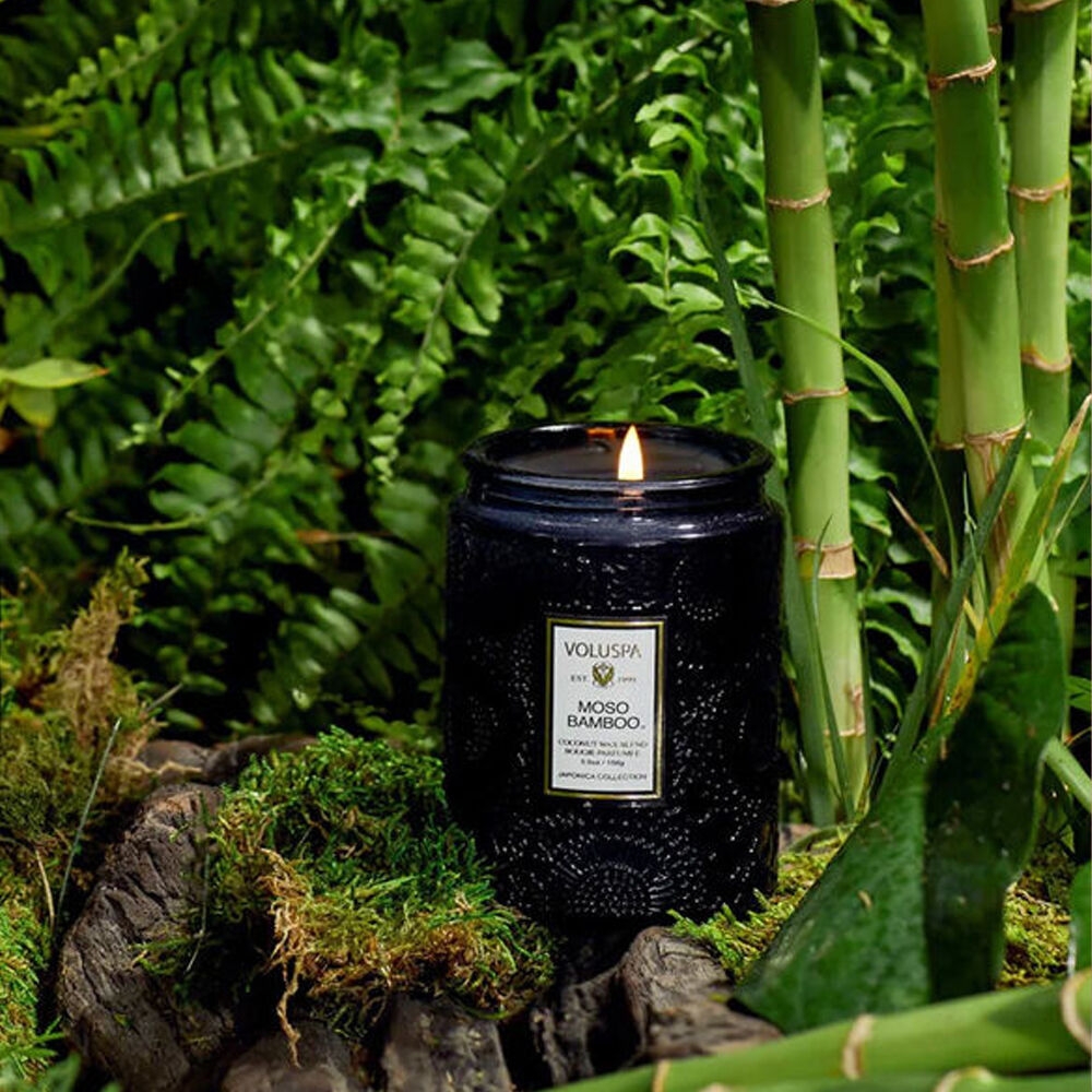 K-Lifestyle VOLUSPA Mosso Bamboo M Glass Candle 5.5oz (156g) (5.5oz)