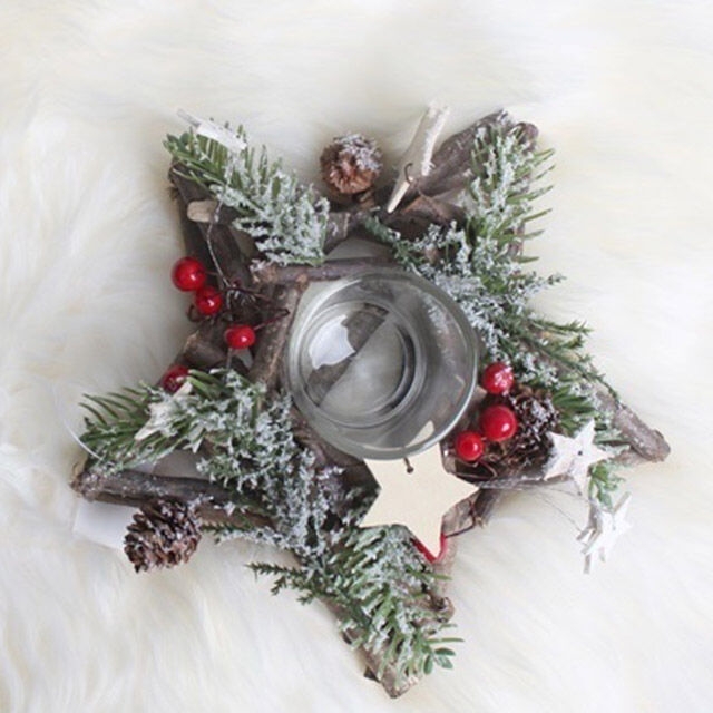 K-Lifestyle GGUMIGGA Wooden star candle holder