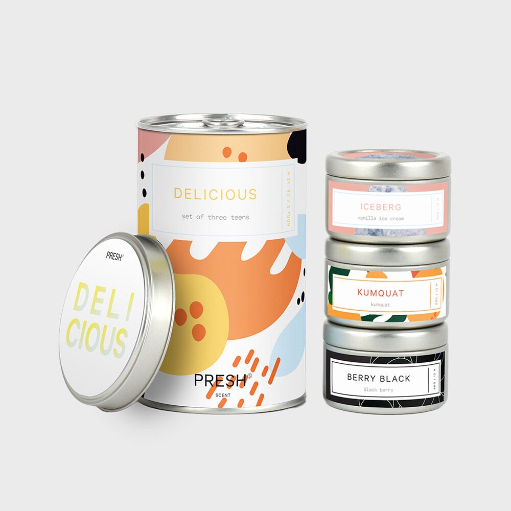 K-Lifestyle PRESH Candle Delicious Set Small Candles (3-Pack)