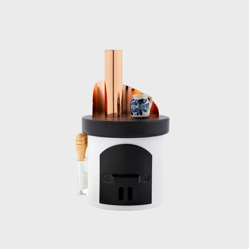 K-Lifestyle KLEINKUNST AUS DEM ERZGEBIRGE MULLER GMBH Chimney Cooking Incense Cone Stove White