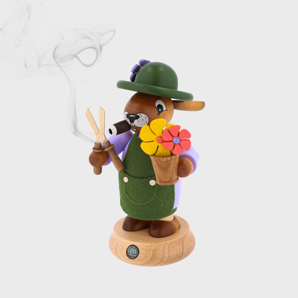 K-Lifestyle KLEINKUNST AUS DEM ERZGEBIRGE MULLER GMBH Flower Shop Bunny Incense Cone Holder