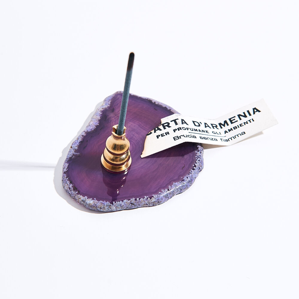 K-Lifestyle Relyus Crystal Incense Holder Plate - Small purple