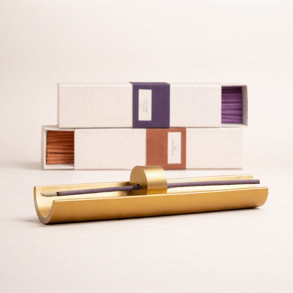 K-Lifestyle Athis Premium Brass Incense Holder & Incense Set