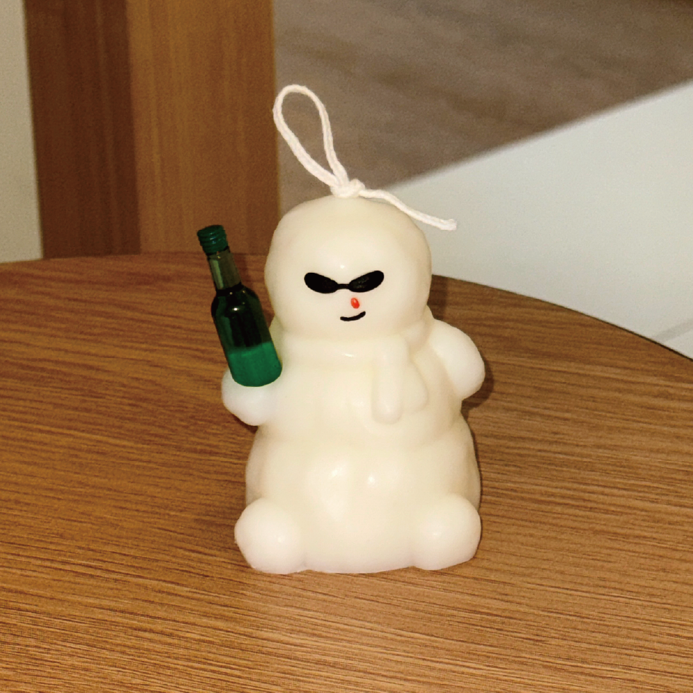 K-Lifestyle LIGHTUPSTUDIO Solo Snowman Christmas Candle