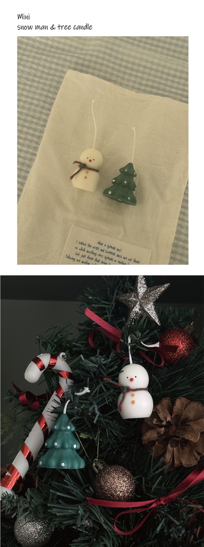 K-Lifestyle B.HYEON Mini Snowman & Tree Candle
