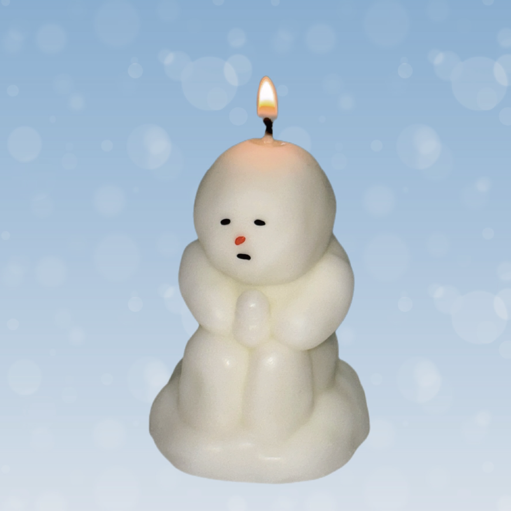 K-Lifestyle LIGHTUPSTUDIO Wrinkled snowman candle