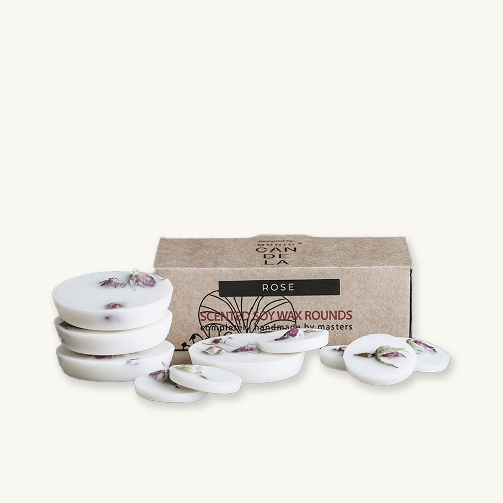 K-Lifestyle AROMACO Munio Candle Scented Soy Wax Round Rose 120g (120g)